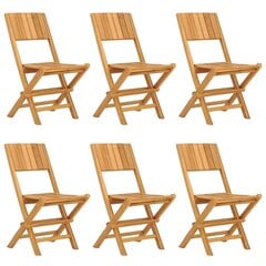 vidaXL Sulankstomos sodo kėdės, 6vnt., 47x61x90cm, tikmedžio masyvas kaina ir informacija | Lauko kėdės, foteliai, pufai | pigu.lt
