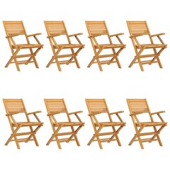 vidaXL Sulankstomos sodo kėdės, 8vnt., 55x62x90cm, tikmedžio masyvas kaina ir informacija | Lauko kėdės, foteliai, pufai | pigu.lt