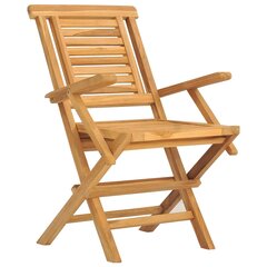 vidaXL Sulankstomos sodo kėdės, 6vnt., 56x63x90cm, tikmedžio masyvas kaina ir informacija | Lauko kėdės, foteliai, pufai | pigu.lt