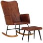 Supama kėdė su pakoja vidaXL, ruda kaina ir informacija | Svetainės foteliai | pigu.lt