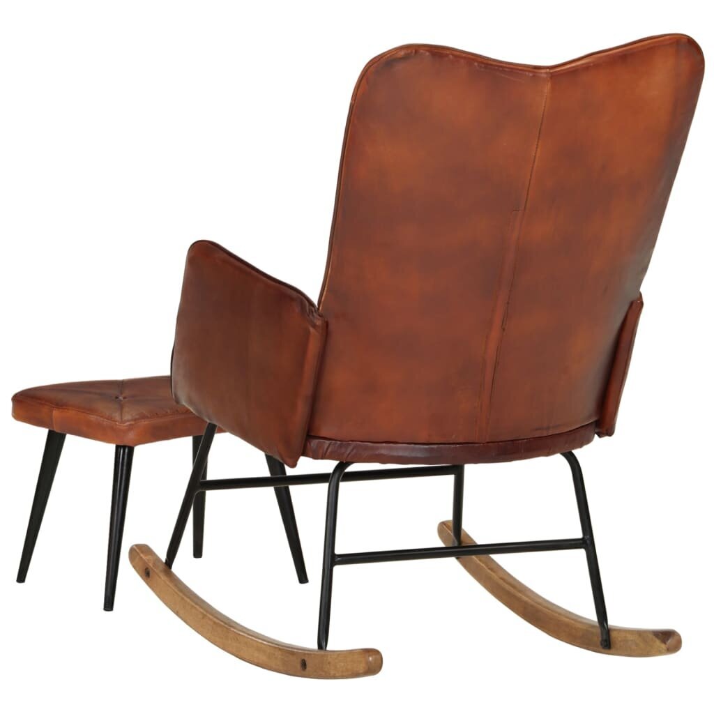 Supama kėdė su pakoja vidaXL, ruda kaina ir informacija | Svetainės foteliai | pigu.lt