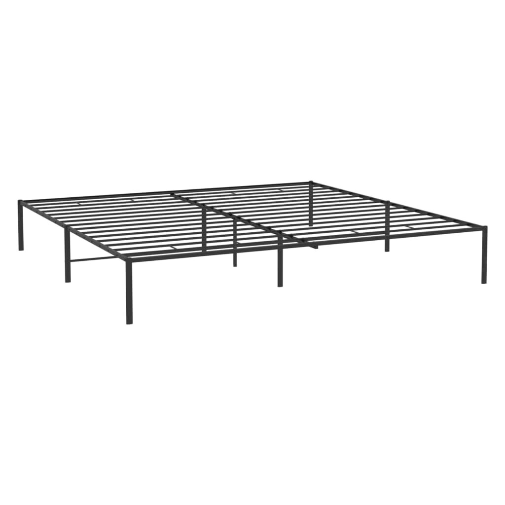 vidaXL Metalinis lovos rėmas, juodos spalvos, 193x203cm kaina ir informacija | Lovos | pigu.lt