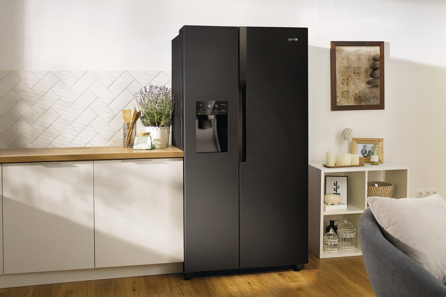 Отдельно стоящий, Двухдверный холодильник Gorenje NRS9EVB, Автоматическая  разморозка цена | pigu.lt