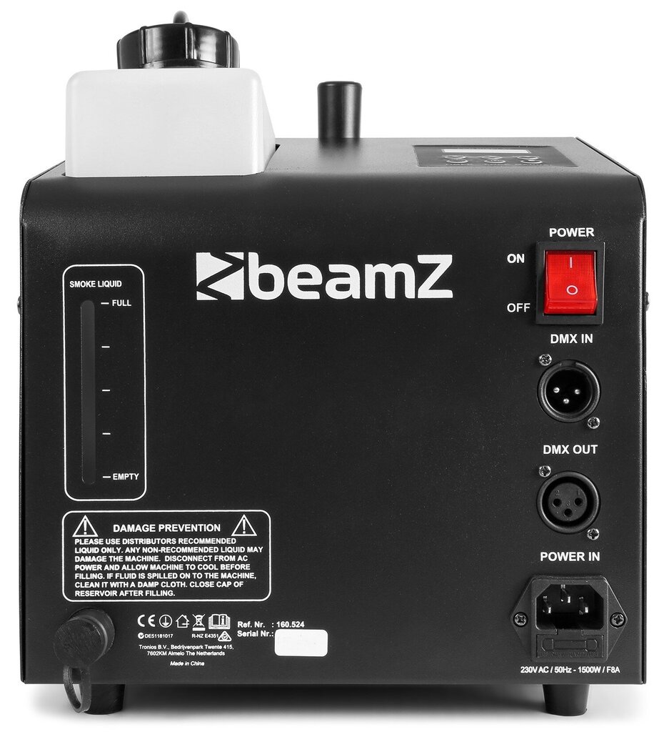 Rinkinys beamZ SB1500 burbulų ir dūmų mašina + beamZ FBL1 burbulų skystis 1L + beamZ FSMF1E-C dūmų tirpalas, 1L цена и информация | Dekoracijos šventėms | pigu.lt