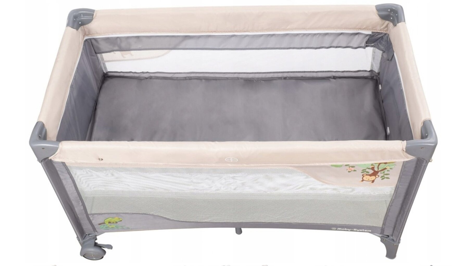 Kelioninė lova-maniežas Moby, grey цена и информация | Maniežai vaikams | pigu.lt