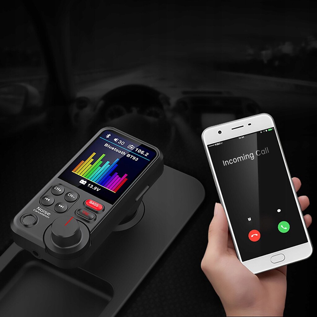 Automobilinis siųstuvas, FM moduliatorius, Bluetooth , 3in1 цена и информация | FM moduliatoriai | pigu.lt