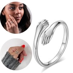 Регулируемое серебряное кольцо "Hug" цена и информация | Кольцо | pigu.lt