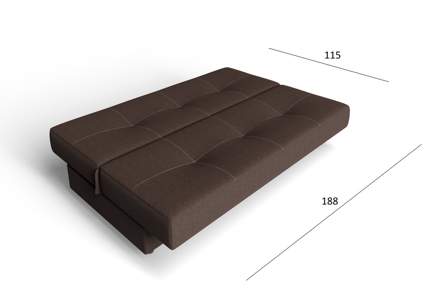 Sofa-lova Aga, juoda kaina ir informacija | Sofos | pigu.lt