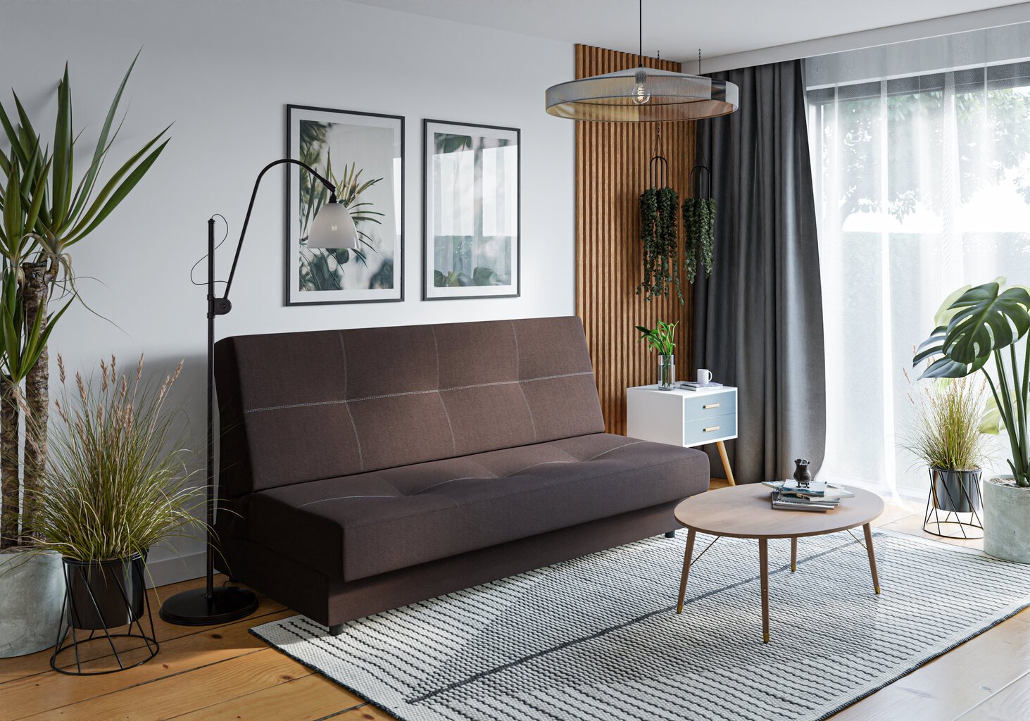 Sofa-lova Aga, ruda kaina ir informacija | Sofos | pigu.lt