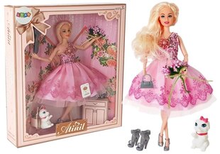 Lėlė modelis su priedais Lean Toys, rožinė, 28 cm цена и информация | Игрушки для девочек | pigu.lt