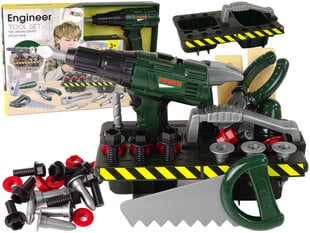 Meistro rinkinys su įkraunamu atsuktuvu Lean Toys, žalias kaina ir informacija | Žaislai berniukams | pigu.lt