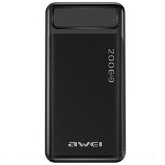 AWEI PowerBank P6K 20000mAh czarny|black 2xUSB|PD|Micro-USB цена и информация | Зарядные устройства Power bank | pigu.lt