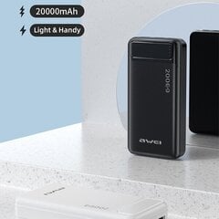 AWEI PowerBank P6K 20000mAh czarny|black 2xUSB|PD|Micro-USB цена и информация | Зарядные устройства Power bank | pigu.lt