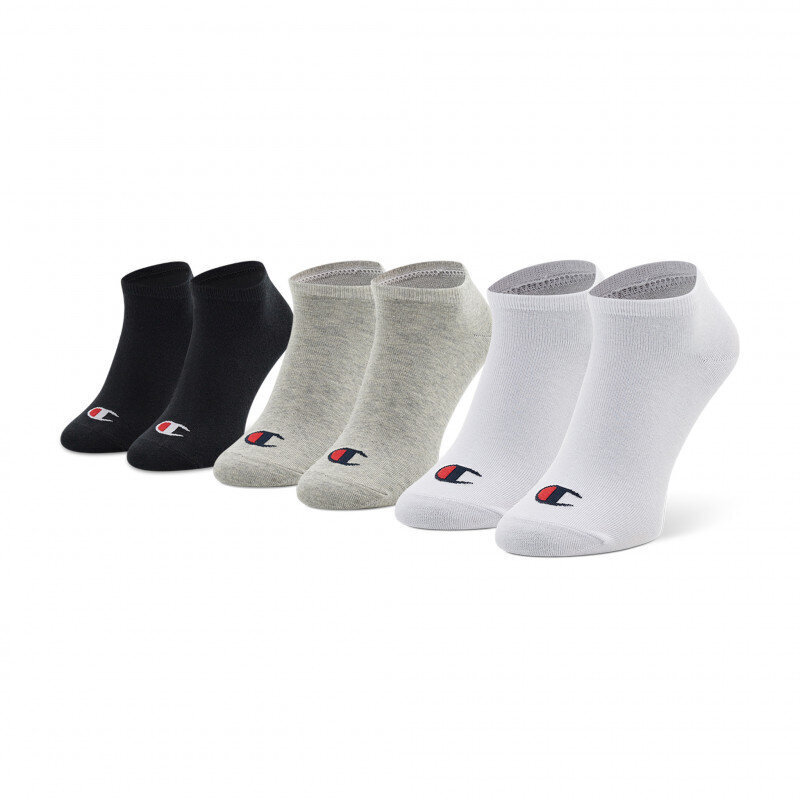 Champion kojinės 3 vnt, pilkos-juodos-baltos kaina ir informacija | Vyriškos kojinės | pigu.lt