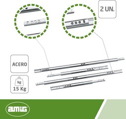 Kreiptuvai 25, 406*17mm, cinkuoti, 2 kompl kaina ir informacija | Kiti priedai baldams | pigu.lt