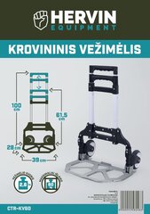 Krovininis vežimėlis Hervin CTR-KV60 kaina ir informacija | Mechaniniai įrankiai | pigu.lt