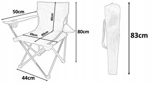 Sulankstoma kėdė, 50x50x80 cm, mėlyna kaina ir informacija | Lauko kėdės, foteliai, pufai | pigu.lt