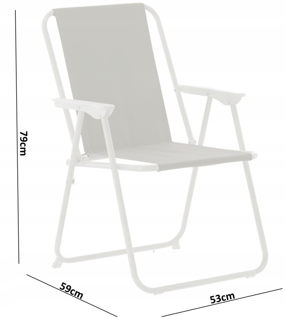 Sulankstoma sodo kėdė LEZ9948, 53x59x76 cm, juoda kaina ir informacija | Lauko kėdės, foteliai, pufai | pigu.lt