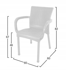 Sodo kėdė 60x60x82 cm, smėlio kaina ir informacija | Lauko kėdės, foteliai, pufai | pigu.lt