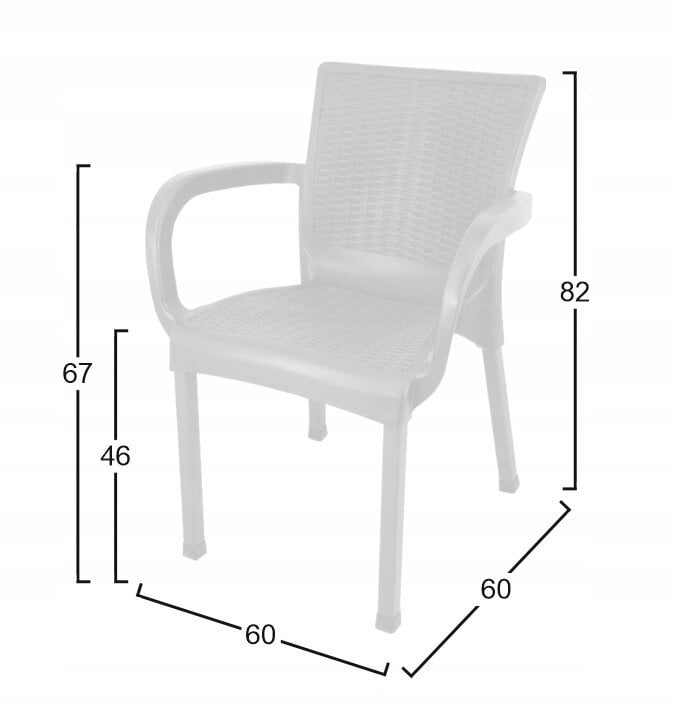 Sodo kėdė 60x60x82 cm, smėlio kaina ir informacija | Lauko kėdės, foteliai, pufai | pigu.lt