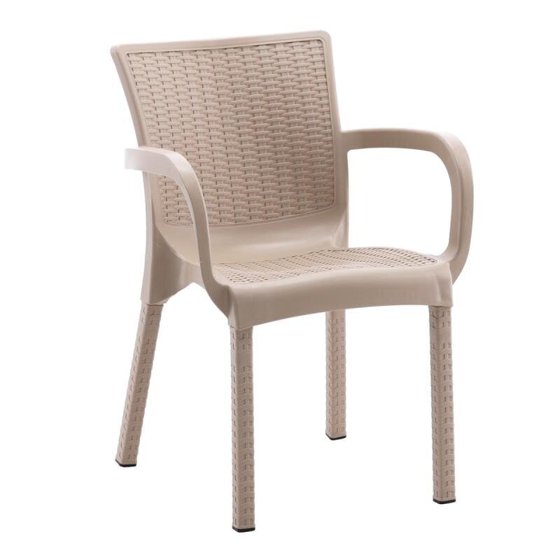 Sodo kėdė 60x60x82 cm, smėlio kaina ir informacija | Lauko kėdės, foteliai, pufai | pigu.lt