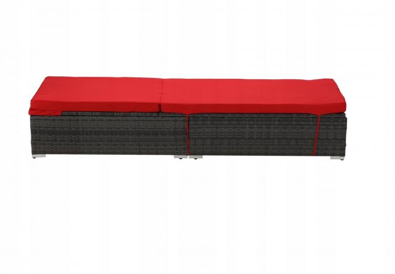 Pintas sodo gultas su pagalve 198x65x30.5cm, raudonas/rudas kaina ir informacija | Gultai | pigu.lt
