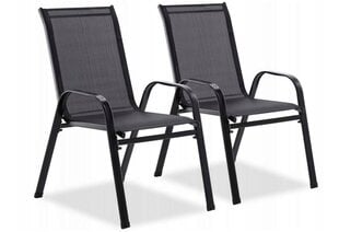 Комплект из 2-х садовых стульев, черный цена и информация | Садовые стулья, кресла, пуфы | pigu.lt