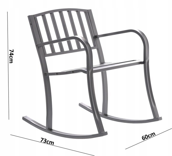Supamoji sodo kėdė GardenLine, 60x73x74 cm, pilka цена и информация | Lauko kėdės, foteliai, pufai | pigu.lt