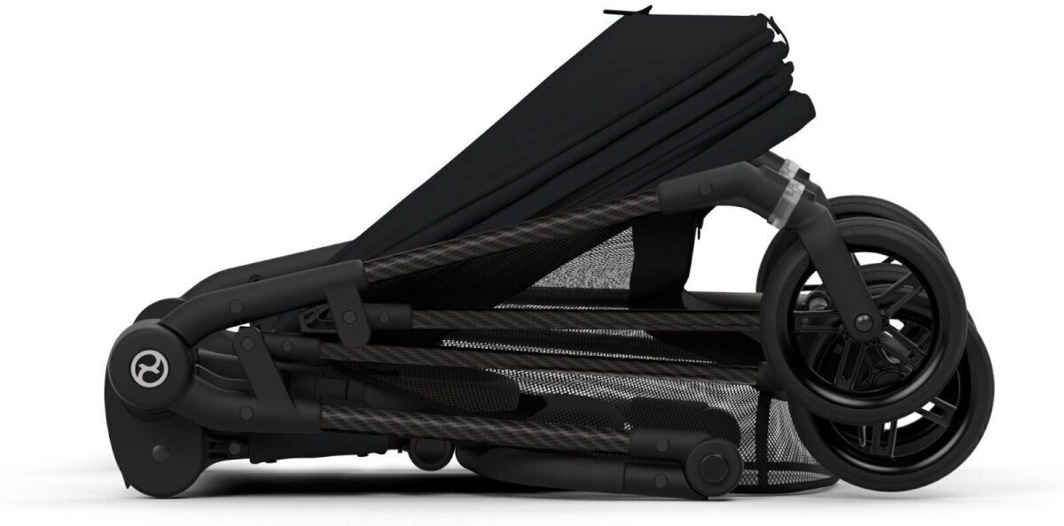 Cybex sportinis vežimėlis Melio Carbon, Moon Black kaina ir informacija | Vežimėliai | pigu.lt
