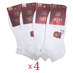 Trumpos kojinės moterims 8339-2, baltos, 4 poros kaina ir informacija | Moteriškos kojinės | pigu.lt