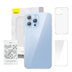 Phone case Baseus Crystal Clear for 13 Pro Max (transparent) +all-tempered-glass screen protector +cleaning kit цена и информация | Чехлы для телефонов | pigu.lt