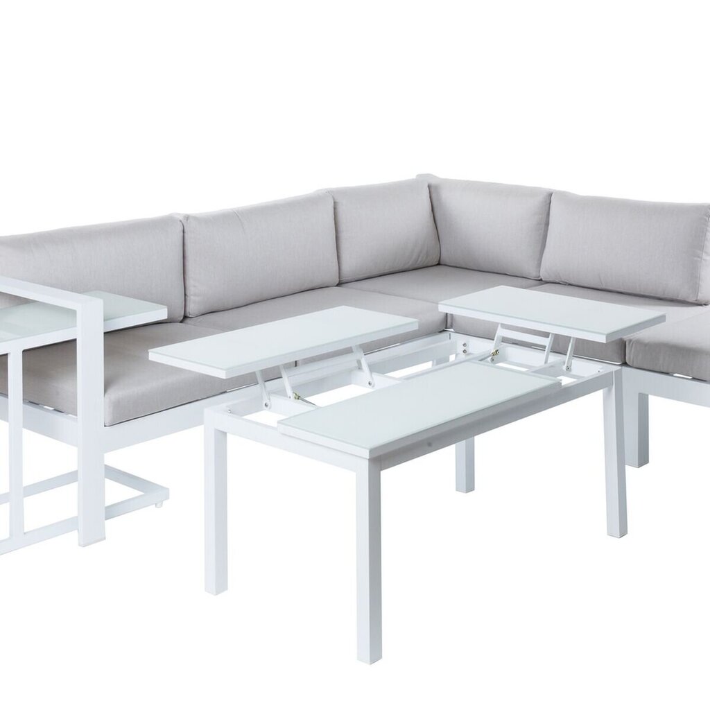 Sodo baldų komplektas Agnes 224x224x65,5cm, balta kaina ir informacija | Lauko baldų komplektai | pigu.lt