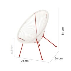 Садовое кресло Acapulco 73 x 80 x 85 cm Красный Белый ротанг цена и информация | Комплекты уличной мебели | pigu.lt