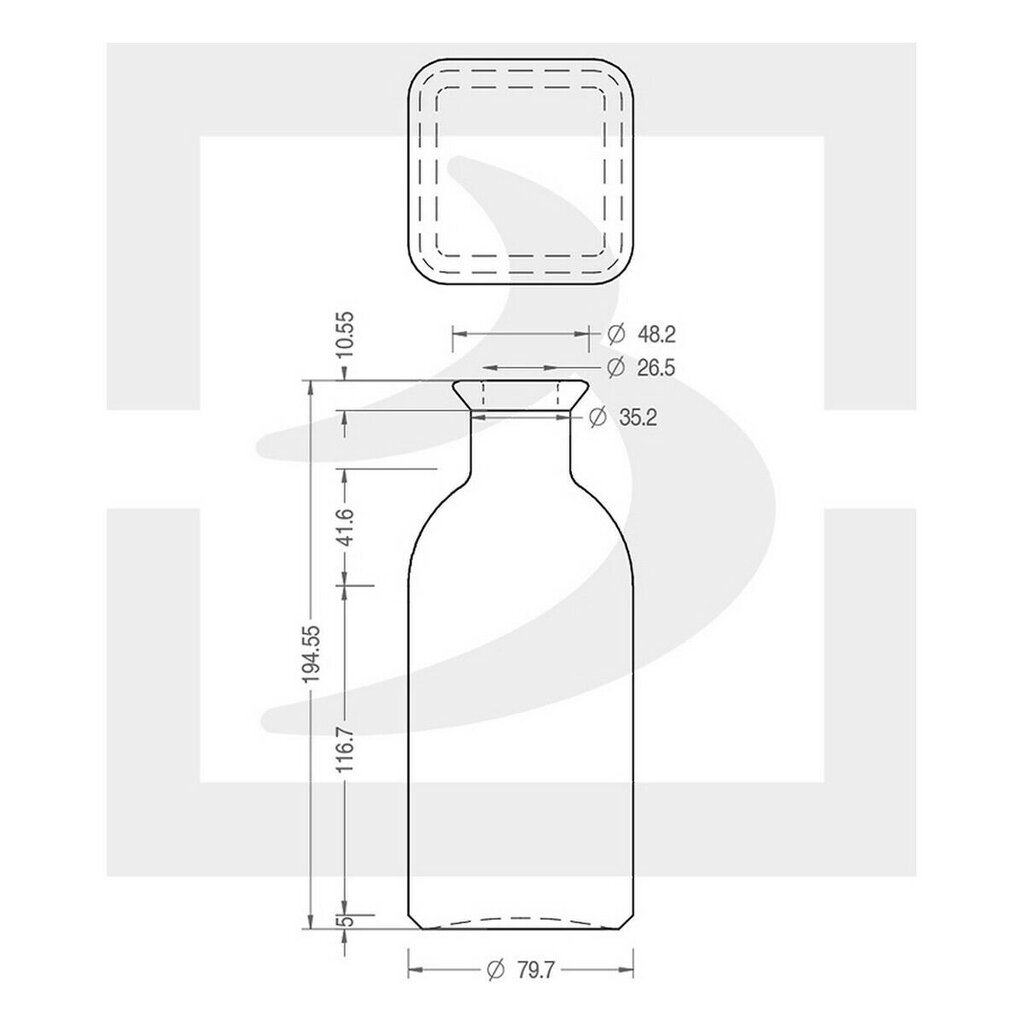 Bigbuy butelis, 725 ml kaina ir informacija | Taurės, puodeliai, ąsočiai | pigu.lt