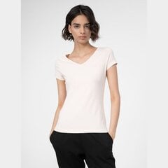 Marškinėliai moterims 4F 4FSS23TTSHF730 12S, smėlio spalvos kaina ir informacija | Sportinė apranga moterims | pigu.lt