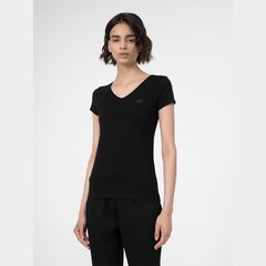 Marškinėliai moterims 4F W 4FSS23TTSHF730 20S, juodi kaina ir informacija | Sportinė apranga moterims | pigu.lt