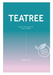 Lakštinė veido kaukė su arbatmedžio ekstraktu Barulab The Clean Vegan Tea Tree, 23g kaina ir informacija | Veido kaukės, paakių kaukės | pigu.lt