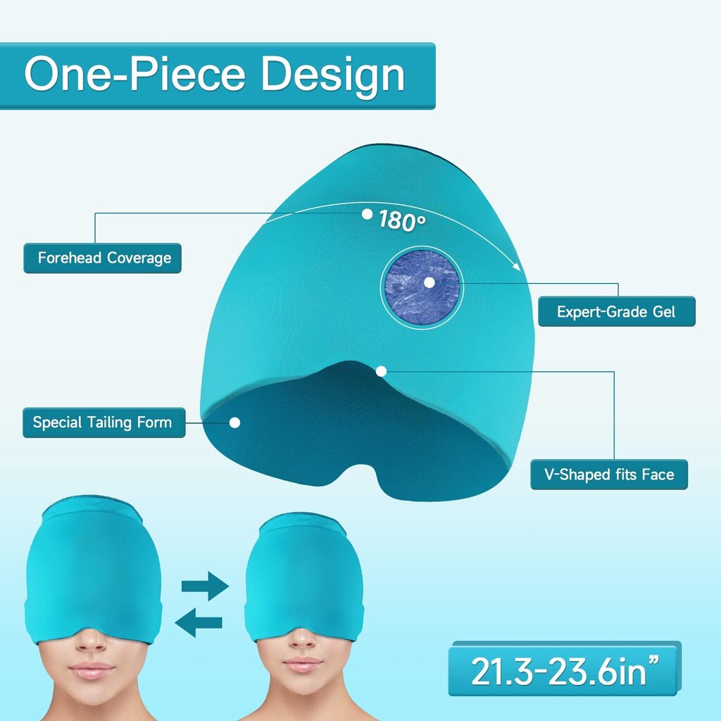 Kepurė malšinanti migrenos galvos skausmą, mėlyna kaina ir informacija | Masažo reikmenys | pigu.lt