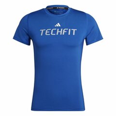 Marškinėliai vyrams Adidas techfit Graphic, mėlyni kaina ir informacija | Sportinė apranga vyrams | pigu.lt