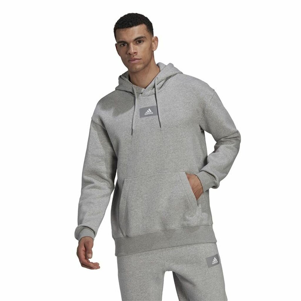 Džemperis vyrams Adidas FeelVivid Fleece Drop, pilkas kaina ir informacija | Džemperiai vyrams | pigu.lt