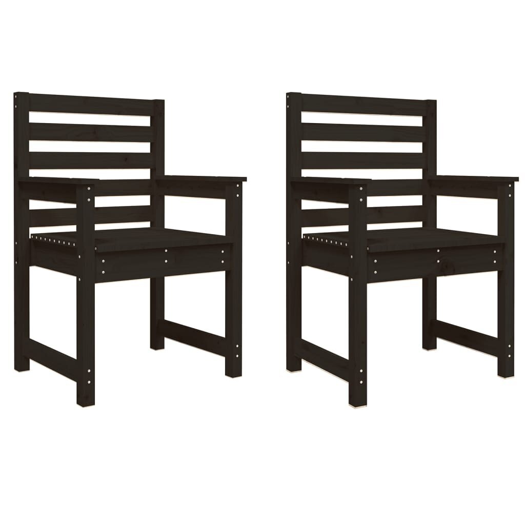 2-jų dalių sodo kėdžių komplektas vidaXL, juodas цена и информация | Lauko kėdės, foteliai, pufai | pigu.lt