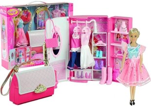 Lėlė su drabužių spinta ir aksesuarais Anlily kaina ir informacija | Žaislai mergaitėms | pigu.lt