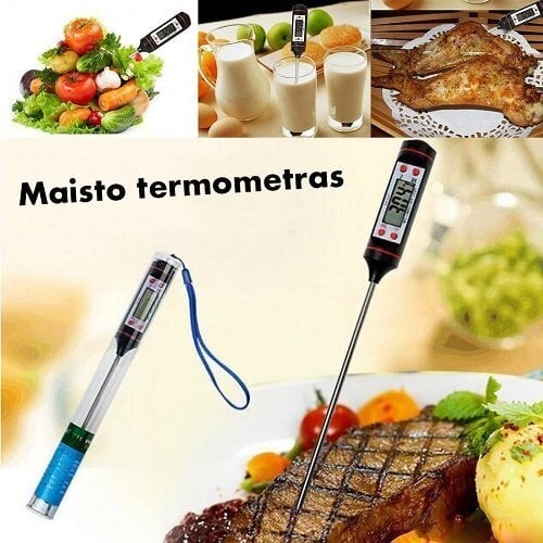 Skaitmeninis termometras maistui, 15 cm цена и информация | Virtuvės įrankiai | pigu.lt