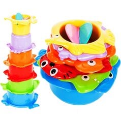 Игрушка для ванной Пирамидка из цветных стаканчиков, 6 шт. цена и информация | Игрушки для малышей | pigu.lt