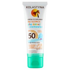 Защитный крем для тела от солнца для младенцев и детей Kolastyna SPF50, 75 мл цена и информация | Косметика для мам и детей | pigu.lt