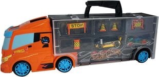 Sunkvežimis + 2 lenktyniniai automobiliai Transporter Hot Wheels kaina ir informacija | Žaislai berniukams | pigu.lt
