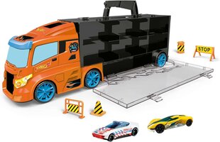 Sunkvežimis + 2 lenktyniniai automobiliai Transporter Hot Wheels kaina ir informacija | Žaislai berniukams | pigu.lt