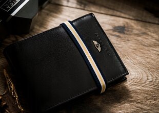 Мужской кошелек из натуральной кожи Peterson, черный цена и информация | Мужские кошельки | pigu.lt
