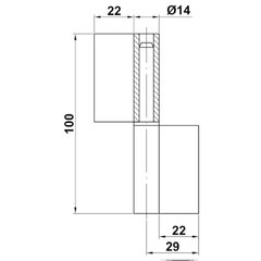 Vyriai 4, 100mm, suvirinimui, D-kairė, su guoliu, 2 vnt. kaina ir informacija | Durų lankstai, priedai | pigu.lt