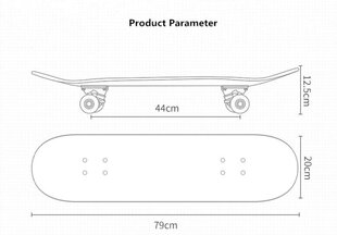 Скейтборд Aoli, 80 см цена и информация | Скейтборды | pigu.lt